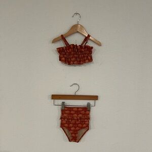 Kortni Jeane Kids Swim Bikini in Red and Orange